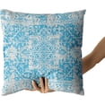 thumbnail image 6 of Blue Ethnic Boho Throw Pillow Covers 20X20 Inches Set of 2 Bohemian Carpet Vintage Decorative Pillow Cases Rust Red Coral Floral Pillow Cover Farmhouse Home Decor for Couch Patio Porch Outdoor, 6 of 6
