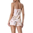 thumbnail image 3 of Unique Bargains Womens Sleeveless Cami Shirt Satin Lounge Set Pajama Sleepwear Sets, 3 of 5