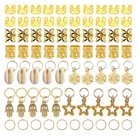 

YEUHTLL 70 PCS Dirty Braid Pendant Hair Beads Hair Buckle for Hair Braiding Beard Decor
