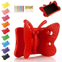 Dteck Case for iPad 9th/8th/7th Gen, iPad 10.2 Kids Case, iPad Pro 10.5/iPad Air 3 Case, Light Weight Shockproof EVA Foam Protective Tablet Cover Handle Stand Butterfly Child Friendly Case, Purple