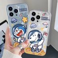thumbnail image 2 of Para Samsung Galaxy A33 A53 A73 5G A32 A52 A72 A31 A51 A71 A23 Doraemon Snoopy Astronauta Transparente TPU Gel Funda De Cojín De Aire Borde Cuadrado Anti-Caída Cubierta, 2 of 4