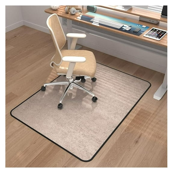 Corduroy Office Chair Mat for Hardwood & Carpet - Tri-Fold Desk Chair Mat - Heavy Duty Floor Protector for Home Office - 36x48, Dark Grey