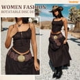 thumbnail image 5 of WHIPPY Western Leather Belts for Women Cowgirl Cowboy Belt Ladies Wide Vintage Waist Belts for Dresses, 5 of 8