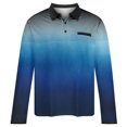 thumbnail image 4 of Mens Golf Shirts Long Sleeve Pullover Button Collared T-Shirts Casual Gradient Polka Dot Printed Breathable Going Out Athletic Workout Tees Tops, 4 of 4