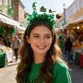 thumbnail image 4 of St. Patrick’s Day Headband, Green Shamrock and Glitter Decor, Fun Holiday Accessory with Leprechaun, Rainbow, and Pot of Gold, 4 of 6