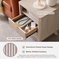 thumbnail image 5 of KeyWhat Modern Nightstand with Charging Station, Mid-Century Wood End Table Side Table for Living Room, Fluted Panel, White Alder, 5 of 6