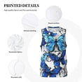 thumbnail image 6 of Gaeub Blue and White Butterflies Men's Mesh Basketball Jersey, Quick-Drying Sleeveless Top S-4XL, Loose Muscle Tank Top -X-Large, 6 of 9