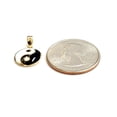 thumbnail image 3 of 14k solid yellow Gold yin ying yang Taoist symbol enamel Pendant 0.48" 1.1g, 3 of 12