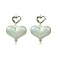 thumbnail image 5 of Pendientes de corazón para mujer, aretes de amor grandes blancos, joyería para ella, mamá y amigos, 5 of 5