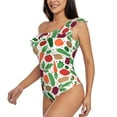 thumbnail image 2 of Haiem Vegetables Women's One Piece Swimsuits Tummy Control One Shoulder Bathing Suits Ruffle Swimwear-Large, 2 of 8