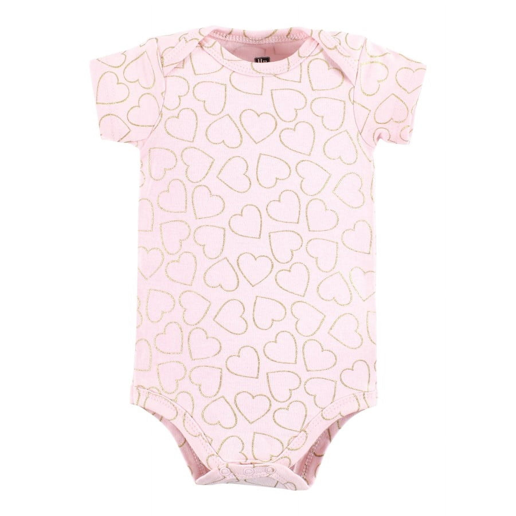 Hudson Baby Short Sleeve Bodysuits, 5-Pack, Newborn- 24 Months