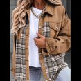 thumbnail image 4 of Chaqueta Vaquera Estilo Boyfriend, Informal, de Larga, con Botones y Bolsillos, para Mujer Caqui Oscuro L, 4 of 9