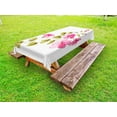 thumbnail image 1 of Flower Outdoor Tablecloth, Tropic Wild Hibiscus Flower Branch with Fresh Leaves Exotic Flora Concept, Decorative Washable Fabric Picnic Tablecloth, 58 X 120 Inches, Pink Green White, by Ambesonne, 1 of 2