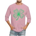 thumbnail image 1 of Wancir Chemises pour Hommes en Liquidation Imprimé de la Saint-Patrick Col Rond Mode Décontractée Manches Courtes Trois-Quarts, 1 of 4