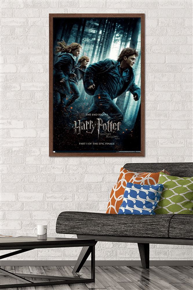 Harry Potter and the Deathly Hallows: Part 1 - Running One Sheet Wall Poster, 22.375" x 34", Framed