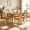 Tan, variant on Set of 6 French Style Solid Wood Frame Antique Painting Linen Fabric Rattan Back Dining Chair (Tan)