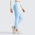 thumbnail image 4 of Matte Yoga Leggings - Casual Lounge Workout Womens Yoga Full Length Pants Sky Blue S, 4 of 6