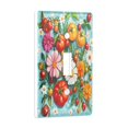 thumbnail image 2 of Yayeee Toggle Light Switch Wall Plate 1-Gang 4.5"x2.7" Home Decorative Outlet Cover, Pink Floral Tomatoes, 2 of 7