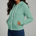 thumbnail image 6 of Dagugfen Sweatshirts for Women Full Zip Drawstring Hooded Long Sleeve Outerwear Sports Casual Jackets with Pockets(XL,Green), 6 of 7