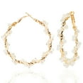 thumbnail image 3 of Sdmnsg-T Sparkle Rhinestone Crystal Wrapped Hoop Earrings Glitter Shiny Beads Twist Large Circle Earrings Loop for Women Party Bridal Wedding Statement Jewelry, 3 of 11