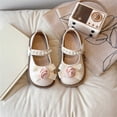 thumbnail image 2 of Jinhomg Toddler/Little Girls' Flowers Ballerina Flat Ballerina Flat Shoes Mary Jane PU Dress Shoes Wedding School Party Shoes Beige 25, 2 of 6