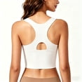 thumbnail image 5 of Nfurl Longline Sports Bras for Women High Impact Molded Cup Racerback Sports Bra High Support Push up Wireless Workout Gym Yoga Crop Tops White,M, 5 of 5