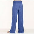 thumbnail image 3 of YOTMKGDO Bell Bottoms Waist Plus Fashion Wide-Leg Size Women Trousers Casual Elastic Pants High Pants Wide Leg Pants Womens Trousers Blue 5XL, 3 of 6