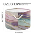 thumbnail image 2 of Round Toy Storage Basket Foldable Storage Basket for Home Decor Laundry Basket20" x 14" Colorful Beautiful Marble Veins, 2 of 6