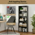 thumbnail image 5 of Yardi Yard 5-Shelf Storage Bookcase Modern Multi-Functional Display Cabinet Furniture-Black, Tall Bookshelf, Bookshelf for Living Room, Home Office, Bedroom, Balcony, 5 of 6