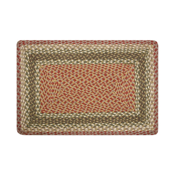 C-024 Olive, Burgundy, Gray Braided Rug, Rectangel 20" x 30"
