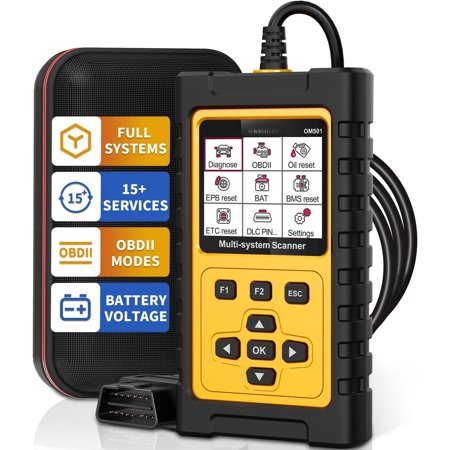 OBD2 Scanner for /Land/Rover, OM501 Systems Diagnostic Tool with 15+ Resets (Oil//EPB/ABS/SAS/BAT Register...), Full OBDII Functions Read&Erase Fault Codes, Software Update