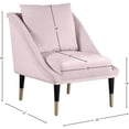 thumbnail image 4 of Meridian Furniture Chaise d'Appoint en Velours Rose Élégante, 4 of 4
