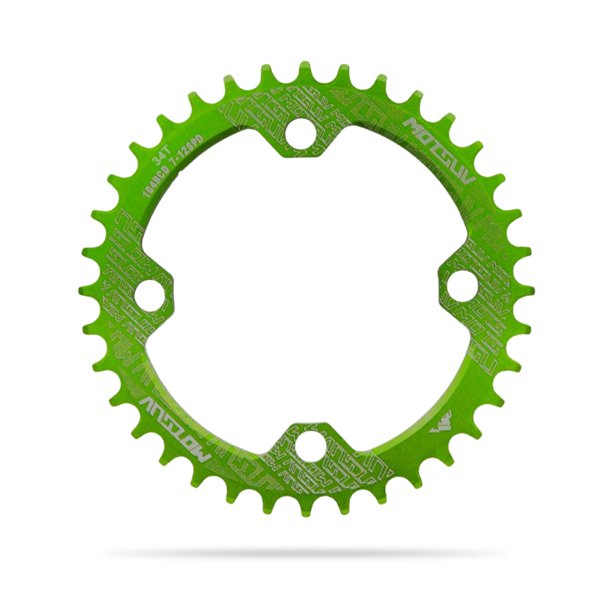 Chainset de bicicleta Bicicleta redonda Cadena de bicicleta Cadena de cadena Reemplazable Aleación de aluminio Anti-gota Ligero Ligero Ciclismo Diente Placa Individual Verde 34T sidaley OD003273-14