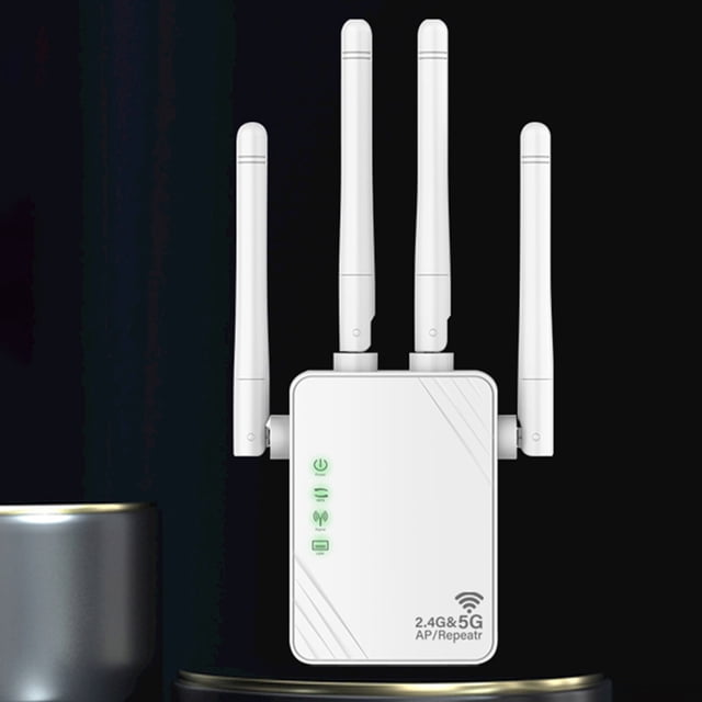Repetidor Wifi Inalámbrico Extensor WiFi de 1200Mbps, 4 antenas, amplificador WiFi de doble banda 2,4G y 5G para oficina en casa