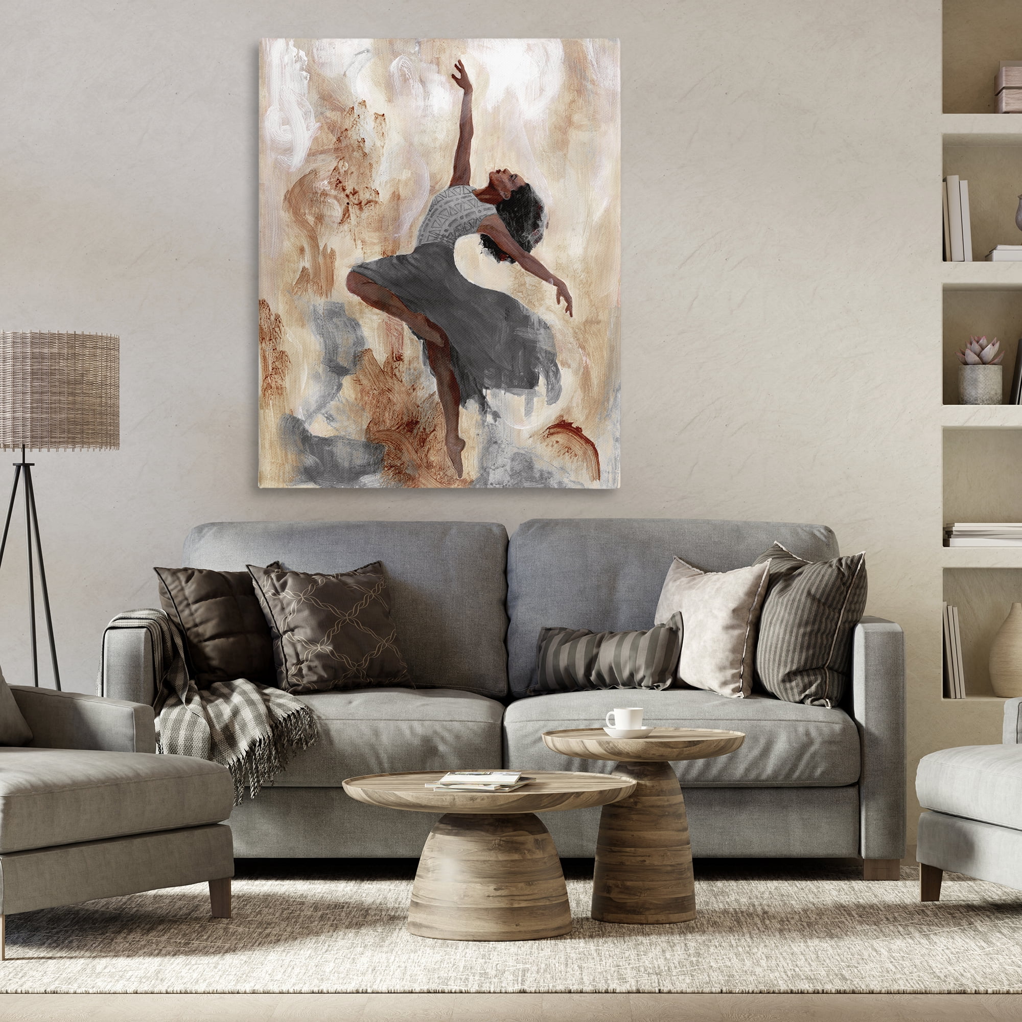 Stupell Industries Rustic Dancing Woman Novelty Painting Gallery Wrapped Canvas Art Print Wall Art, 36 x 48