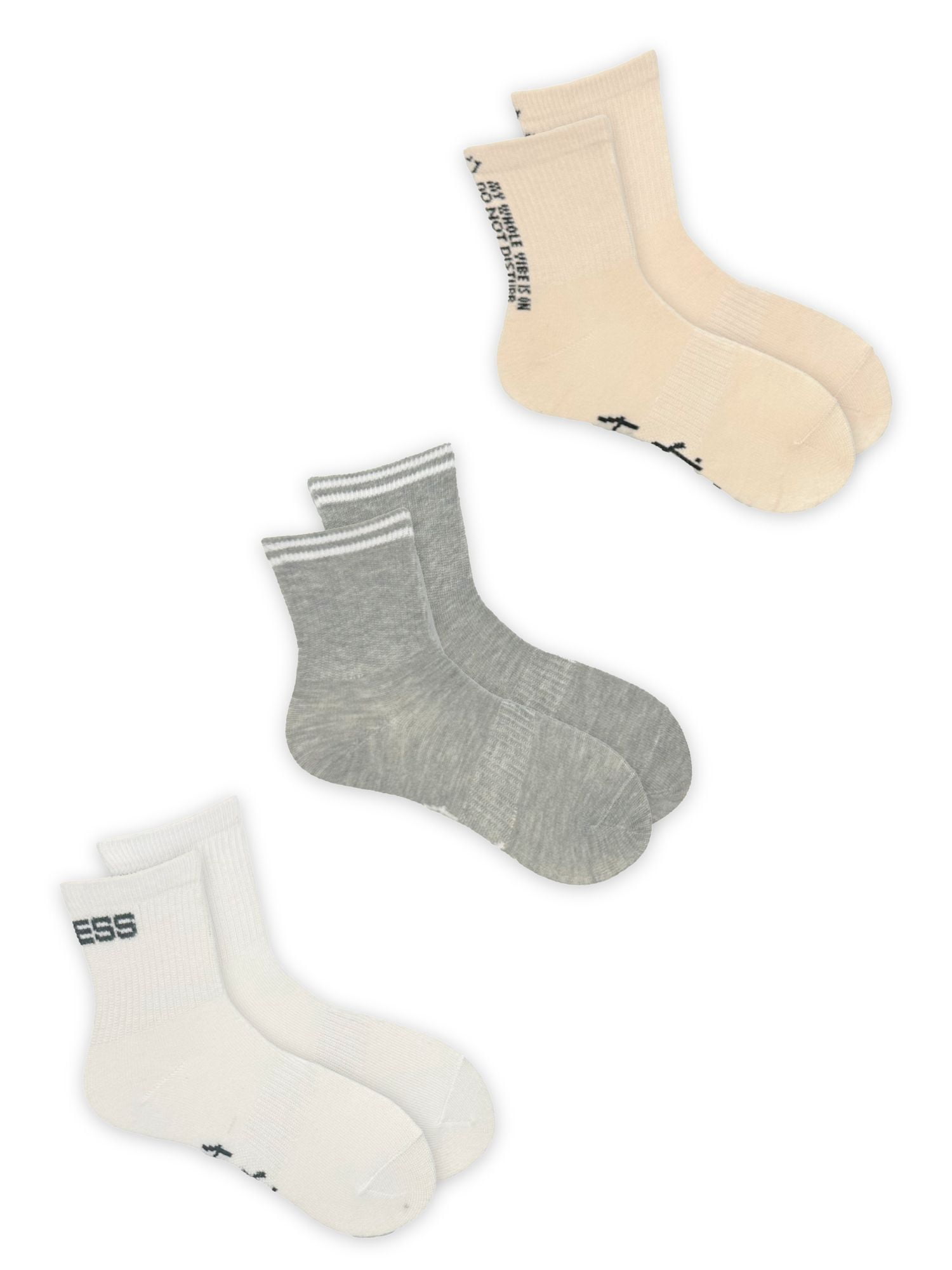 Justice Girls Mid Crew Socks 3-Pack, Sizes M-L