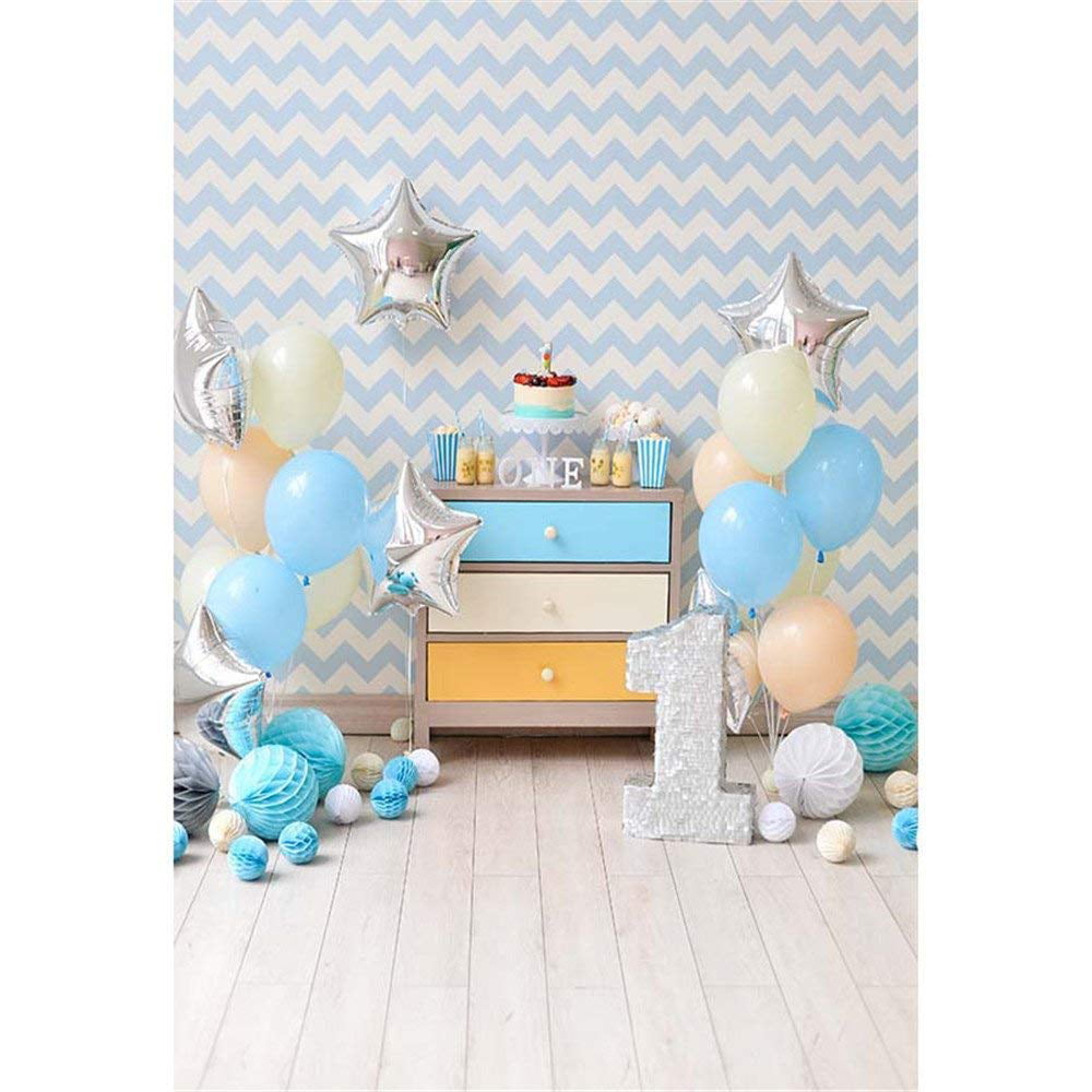 ABPHOTO Polyester Baby's 1st Birthday Photo Backdrop Wood Floor ...