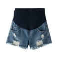 thumbnail image 2 of Pantalones cortos para embarazadas, ropa exterior de verano, pantalones cortos de mezclilla de cintura baja, pantalones sueltos de verano y primavera para embarazadas, 2 of 5