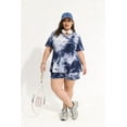 thumbnail image 3 of CASSIE LIZ Plus Size 2 Piece Short Sets for Women V Neck Tie Dye Short Sleeve Top and Shorts Set with Drawstring Casual Loungewear Travel Vacation Outfits with Pockets XL-5XL, 3 of 7