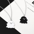 thumbnail image 3 of 2 collares con colgante de fantasma blanco y negro, encantador collar con dije de fantasma para mujeres, niñas, amistad, pareja, joyería conmemorativa, día de San Valentín, disfraz de Halloween, deco TUNC  Sencillez, 3 of 5