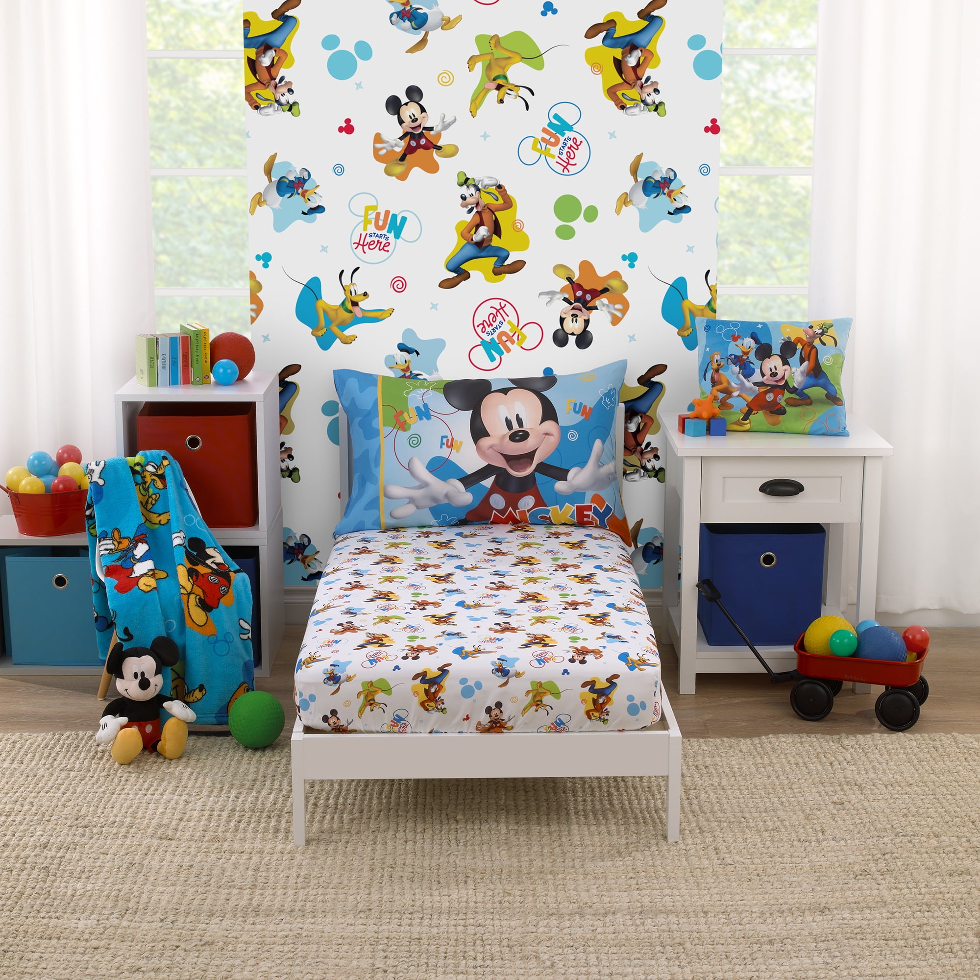 Disney Mickey Mouse Fun Starts Here 2 Piece Toddler Sheet Set