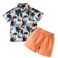 thumbnail image 2 of Tiijoy Infant Boys Beach Outfits Short Sleeve Button Down Shirt Shorts Set, Sizes 18-24M, 2 of 7