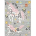 thumbnail image 2 of Unique Loom Whimsy Kids Collection Area Rug - Unicorns (2' 2" x 2' 11" Rectangle Gray/Black) Perfect For Kids Bed Room/Nursery Room/Living Room/Class Room/Play Room, 2 of 5