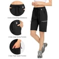 thumbnail image 4 of Mapamyumco Women's Hiking Cargo Shorts Ultra Stretch Quick Dry Lightweight for Camping Travel Golf with Zipper Pockets Black XS, 4 of 6