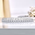 thumbnail image 2 of JeenMata Enorme Abril de Corte Princesa de 11 Quilates - Circonita Cúbica - Pulsera de Tenis con Piedra Natal para Mujer Diseño de Eternidad - Chapado en Oro Blanco, 2 of 6