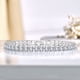 thumbnail image 2 of JeenMata Enorme Abril de Corte Princesa de 11 Quilates - Circonita Cúbica - Pulsera de Tenis con Piedra Natal para Mujer Diseño de Eternidad - Chapado en Oro Blanco, 2 of 6