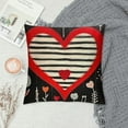 thumbnail image 2 of COMIO  Valentine's Day Red Love Heart Decorative Throw Pillow Covers, Black White Buffalo Plaid Check Stripes Porch Outdoor Home Decor, Anniversary Wedding Holiday Farmhouse Cushion Case, 2 of 5