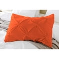 thumbnail image 2 of 2 Piece Pinch Pleated Solid Orange Pillow Shams, (Oversize King 20X40 Pillow Cover), 100% Egyptian Cotton, 800 Thread Count, Oversize King Size, 2 of 3