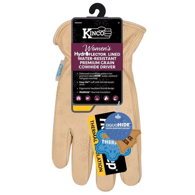 Guantes Kinco HydroFlector S con forro de piel de vacuno para mujer