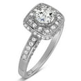 thumbnail image 3 of Unique 1 Carat Round Halo Diamond Engagement Ring in White Gold, 3 of 4